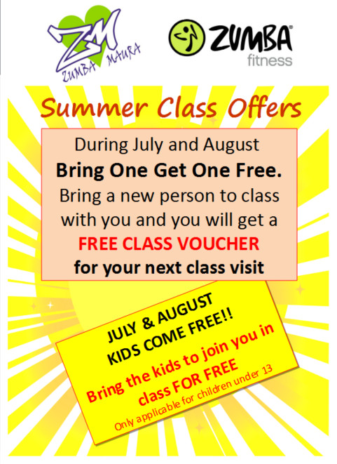 Zumba Summer Class Offers